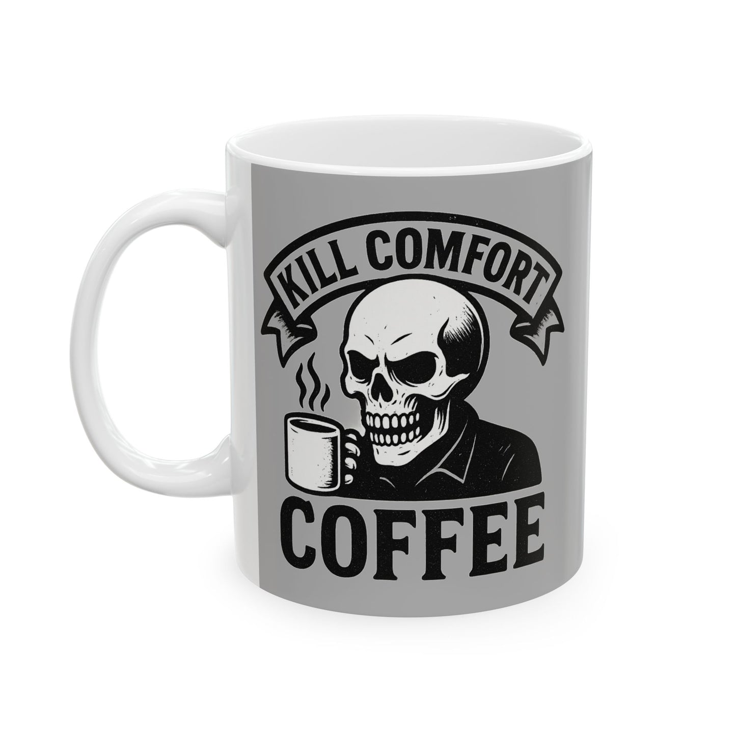 Skull Coffee Mug, Gothic Ceramic Cup, Unique Gift for Coffee Lovers, Halloween Decor, Edgy Kitchenware, 11oz 15oz.