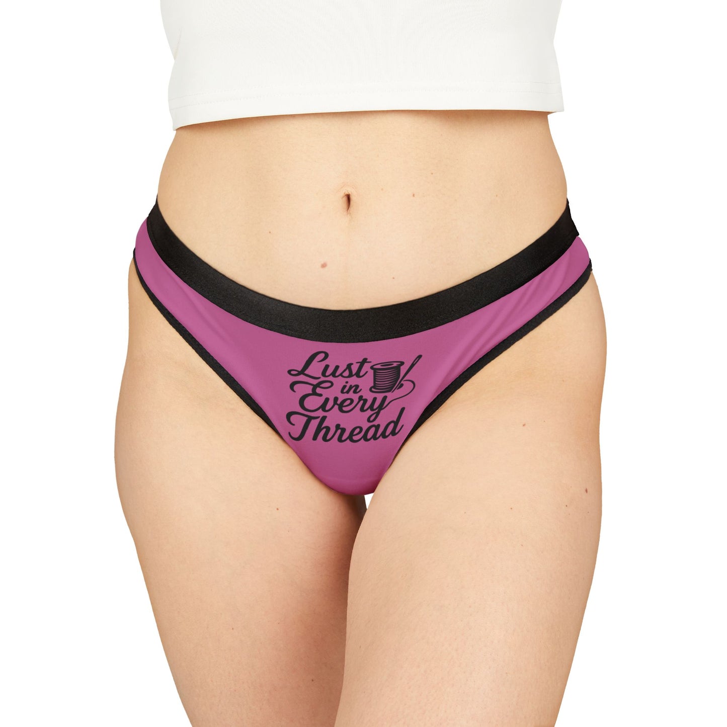 Flirty Women's Thongs, Lust in Every Thread Lingerie, Cute Intimates, Valentine's Day Gift, Sexy Underwear, AOP Design Thongs