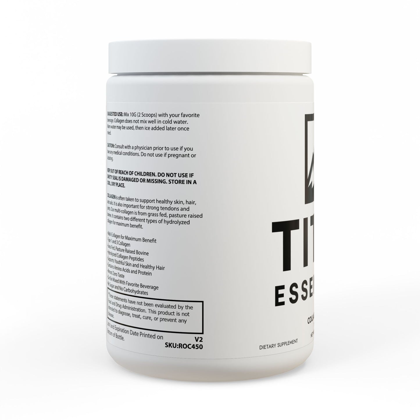 Collagen Peptides Type I & III Supplement (350g, 12.3oz) Titan Essentials