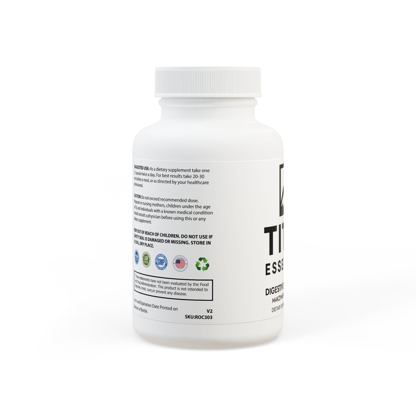 Digestive Enzyme Blend Supplement (60 Capsules) Titan Essentials
