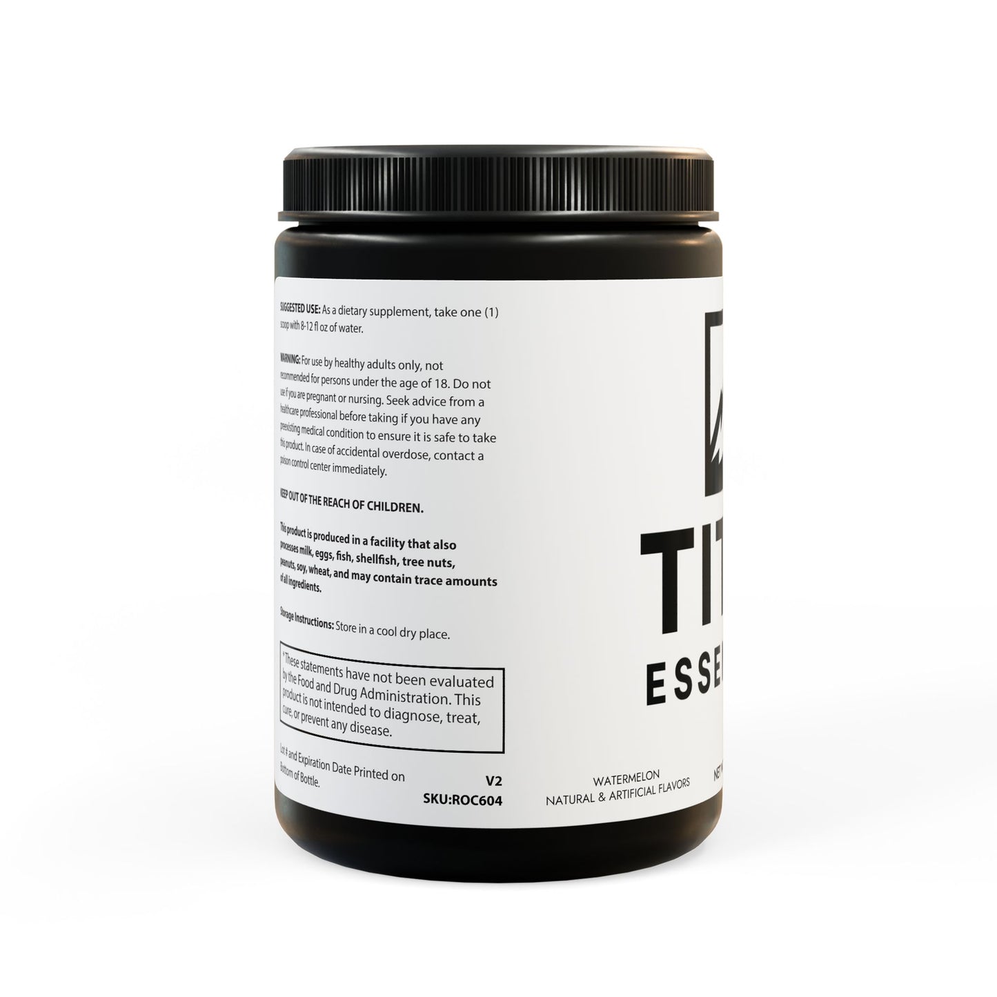 BCAA Supplement, Watermelon (325g, 11.46oz, 45 servings) Titan Essentials