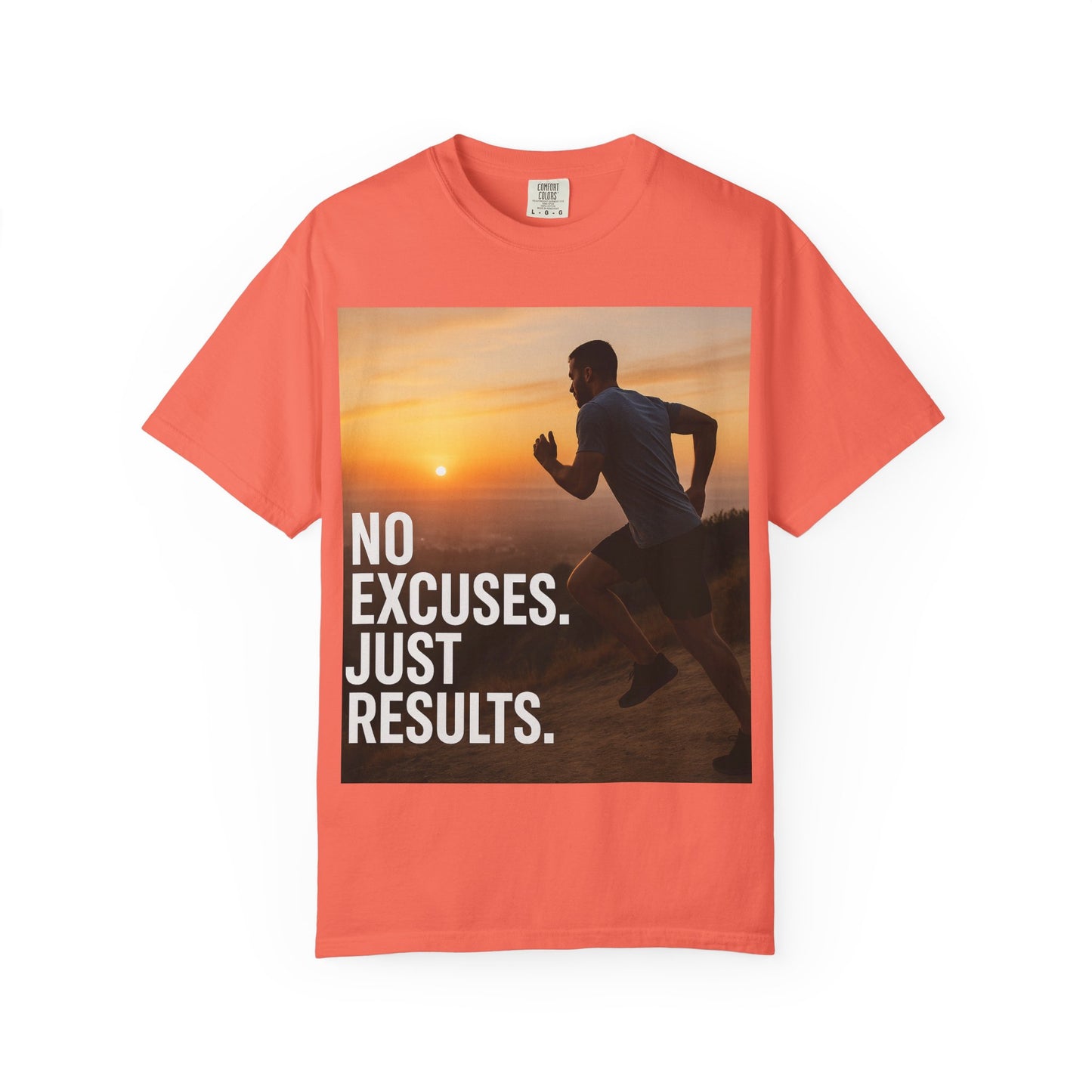 Motivational Running T-Shirt, Unisex Fitness Tee, No Excuses Just Results Shirt, Workout Apparel, Inspirational Sports Clothing