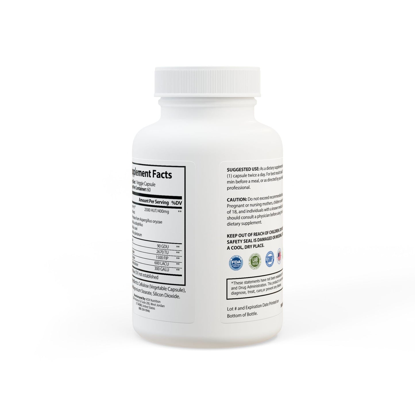 Digestive Enzyme Blend Supplement (60 Capsules) Titan Essentials