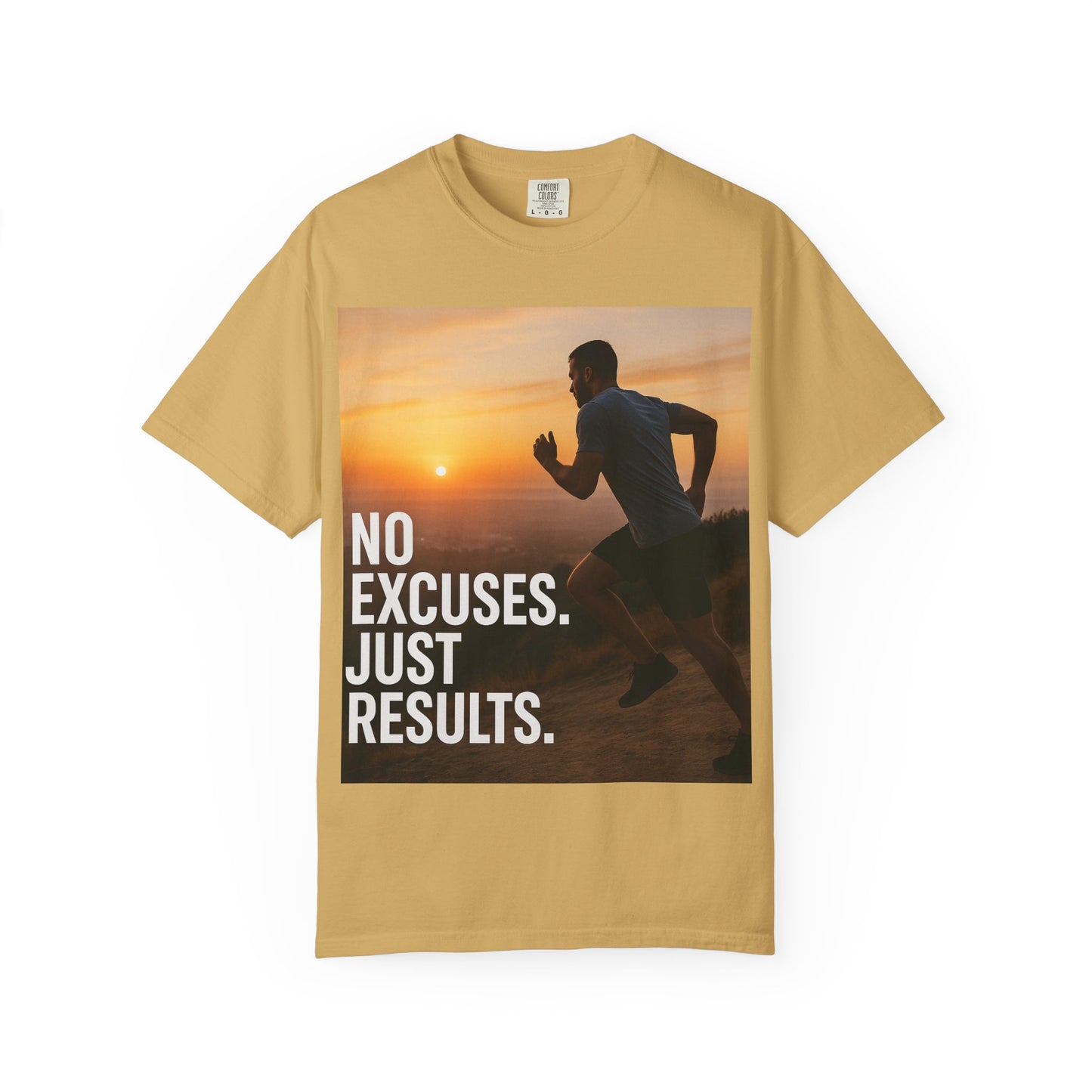 Motivational Running T-Shirt, Unisex Fitness Tee, No Excuses Just Results Shirt, Workout Apparel, Inspirational Sports Clothing