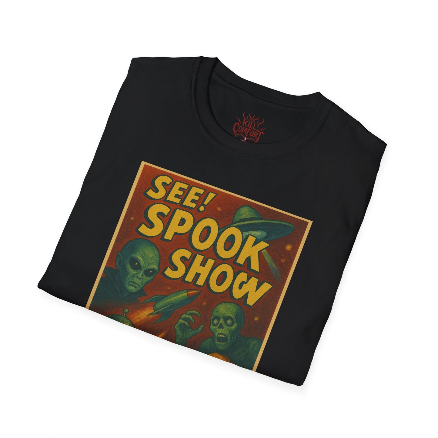 Spook Show T-Shirt, Vintage Monster Tee, Unisex Halloween Shirt, Retro Graphic Tee, Fun Horror Apparel, Unique Costume Top