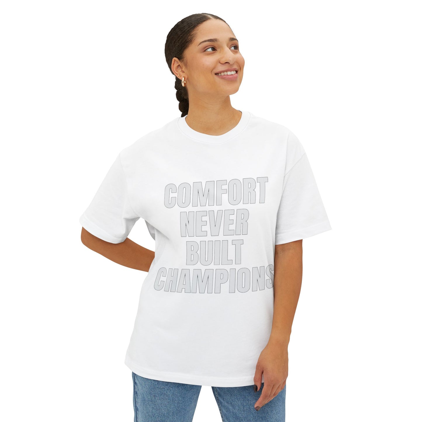 Comfort Never Built Champions – Casual Wear, Athleisure, Gift for Fitness Lovers, Motivational Shirt