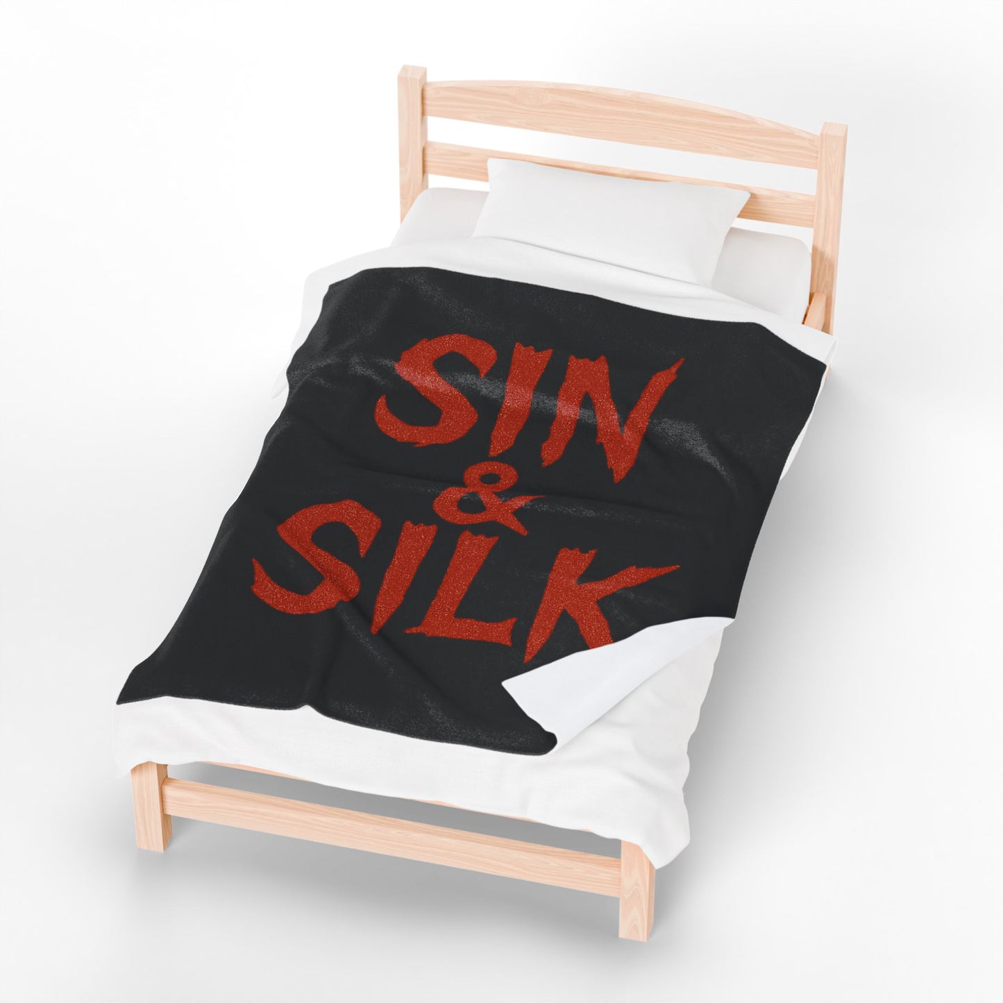 Sin & Silk Velveteen Plush Blanket - Cozy Throw, Perfect Gift for Halloween, Goth Decor, Home Comfort, Unique Bedding