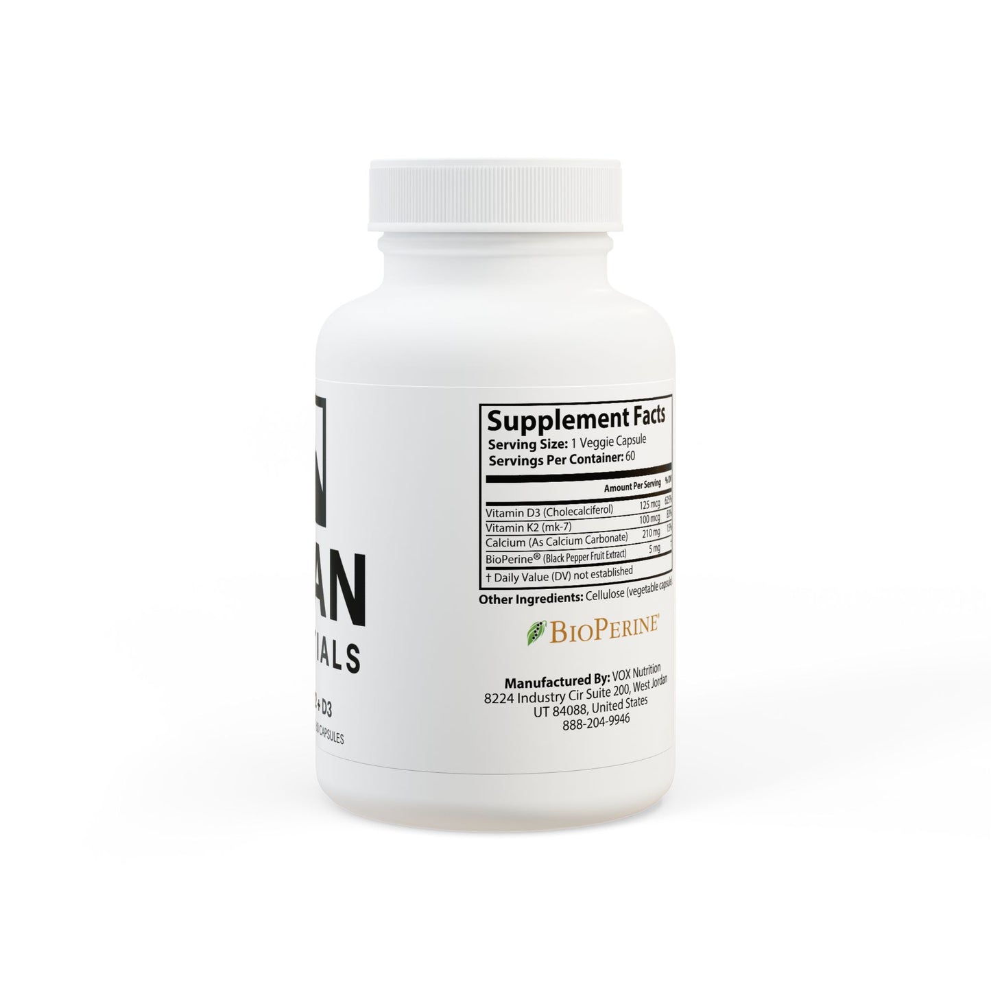 Vitamin K2 + D3 Supplement (60 Capsules) Titan Essentials