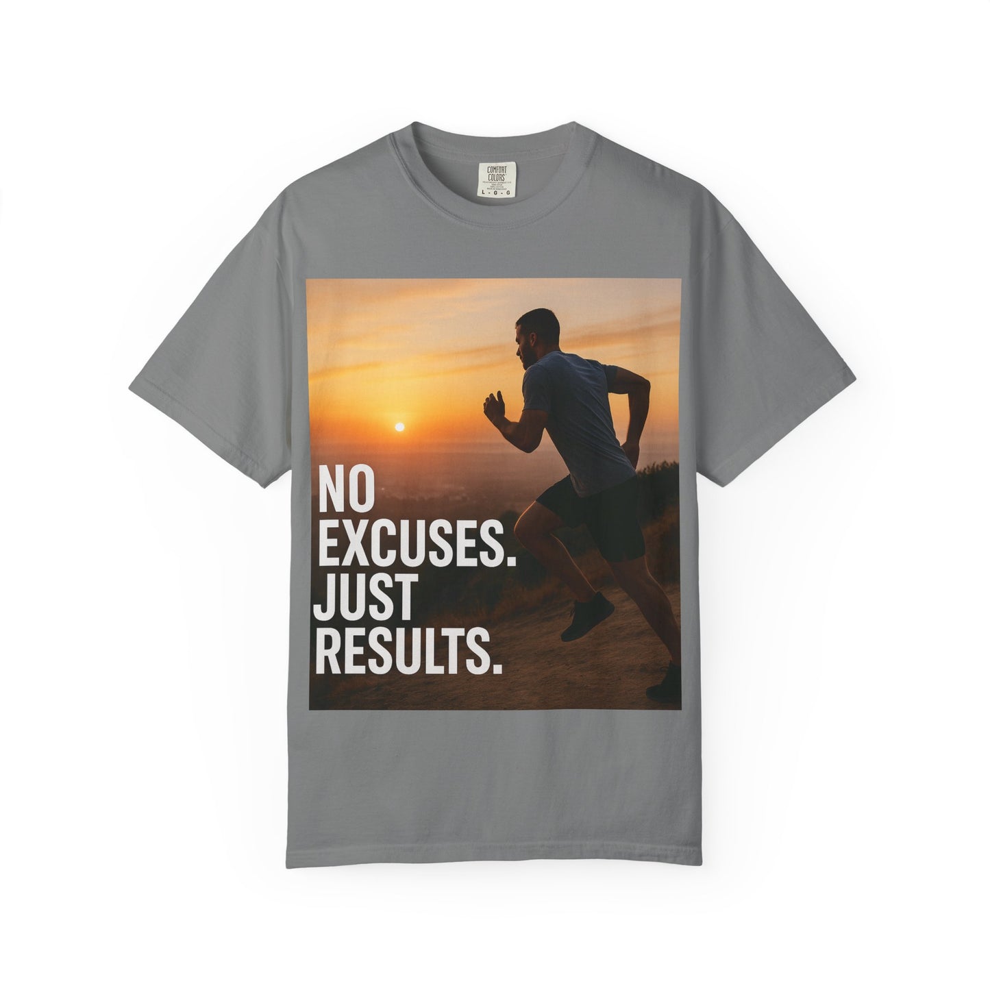 Motivational Running T-Shirt, Unisex Fitness Tee, No Excuses Just Results Shirt, Workout Apparel, Inspirational Sports Clothing