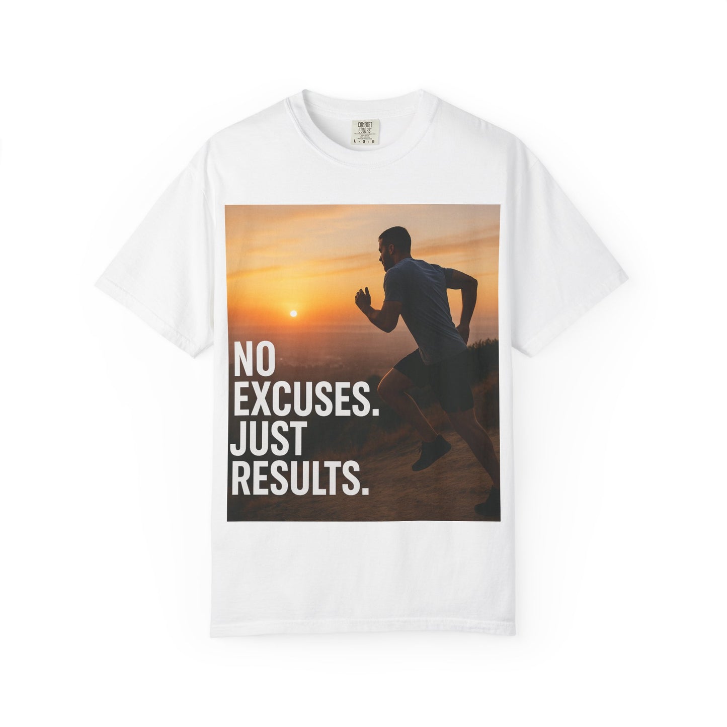 Motivational Running T-Shirt, Unisex Fitness Tee, No Excuses Just Results Shirt, Workout Apparel, Inspirational Sports Clothing