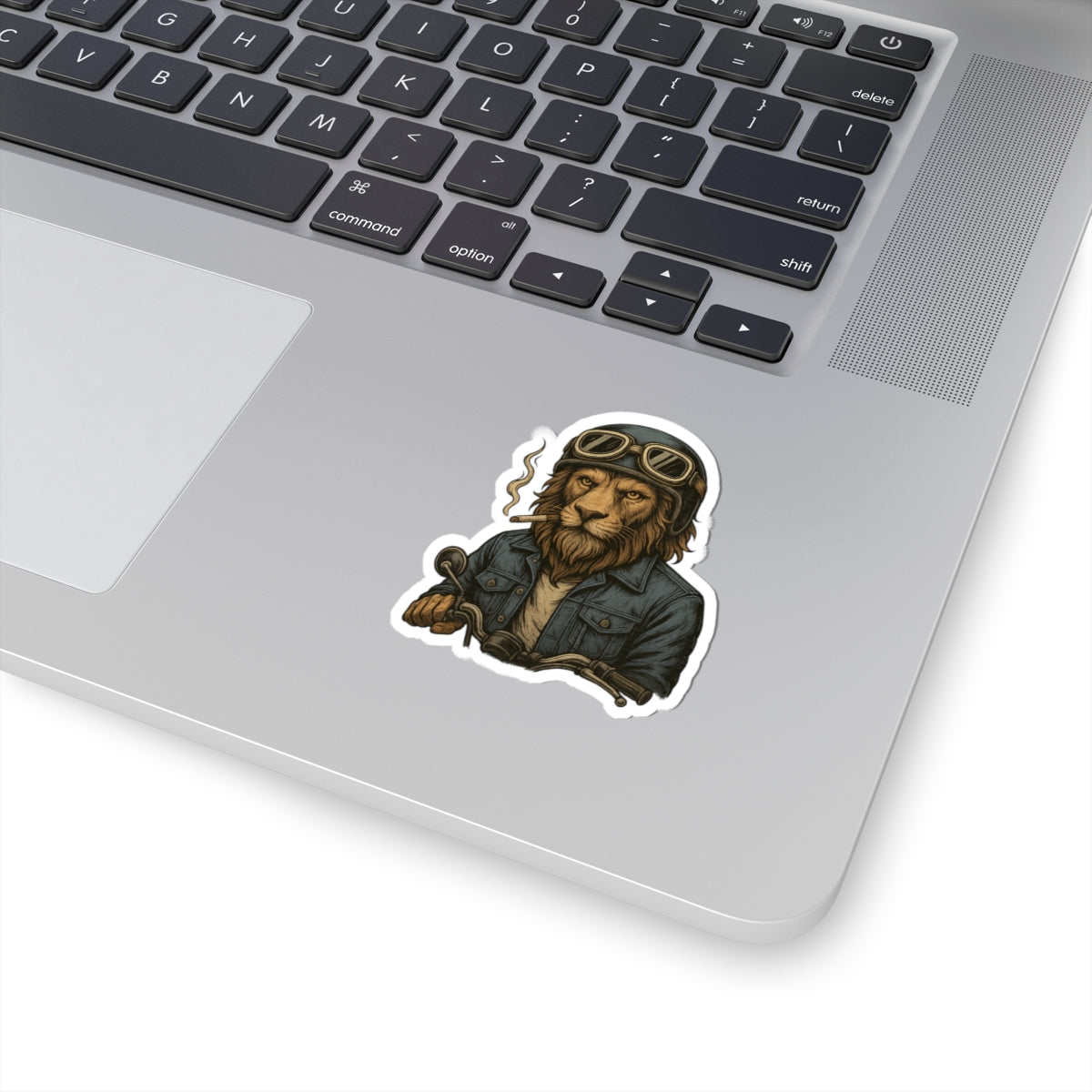 Biker Lion Kiss-Cut Stickers | Cool Lion Art, Motorcycle Stickers, Laptop Decals, Unique Gifts, Animal Lovers Decor