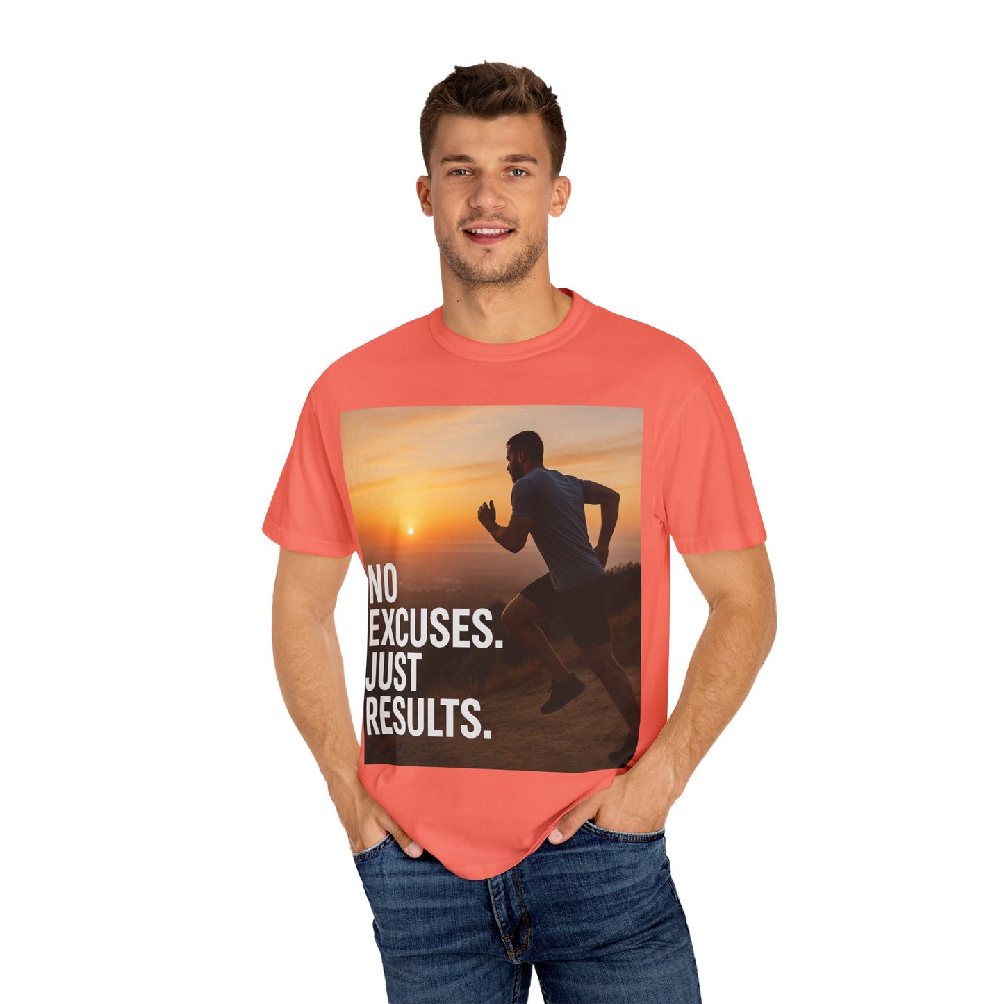 Motivational Running T-Shirt, Unisex Fitness Tee, No Excuses Just Results Shirt, Workout Apparel, Inspirational Sports Clothing