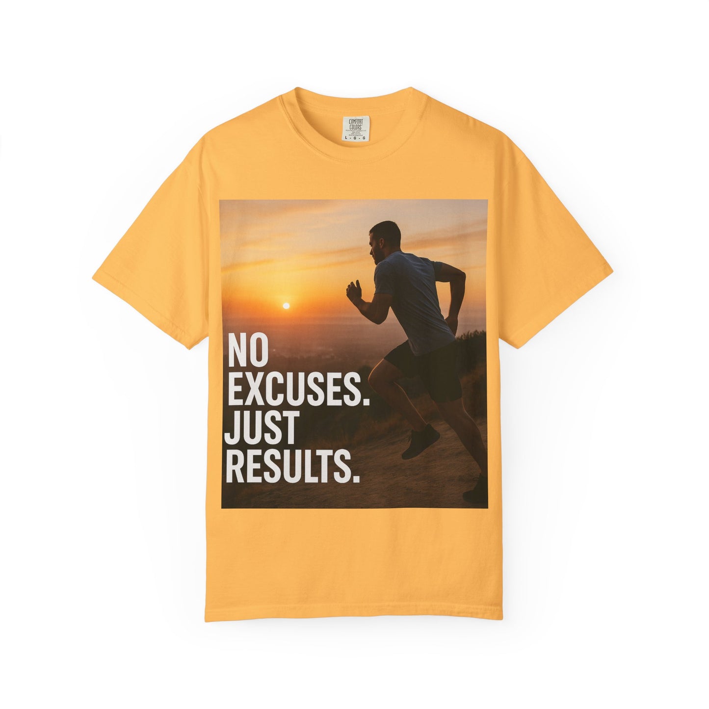 Motivational Running T-Shirt, Unisex Fitness Tee, No Excuses Just Results Shirt, Workout Apparel, Inspirational Sports Clothing