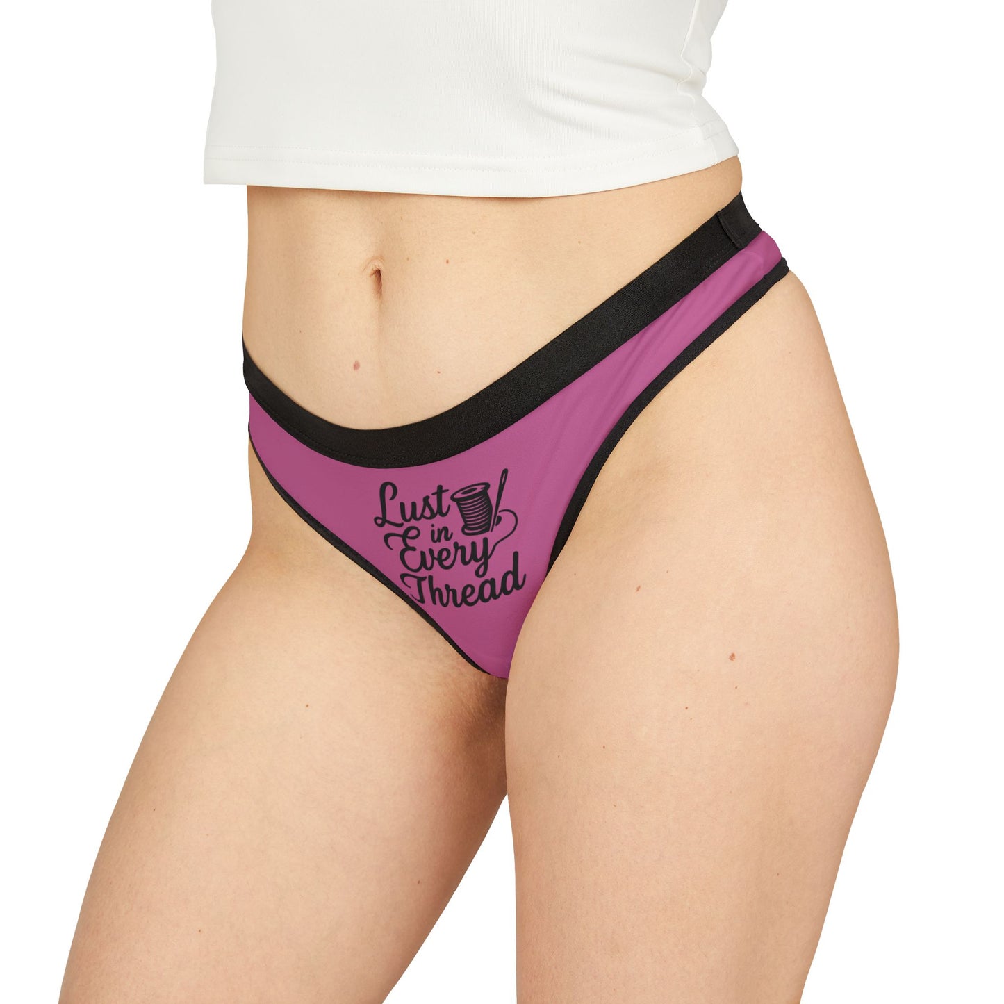 Flirty Women's Thongs, Lust in Every Thread Lingerie, Cute Intimates, Valentine's Day Gift, Sexy Underwear, AOP Design Thongs