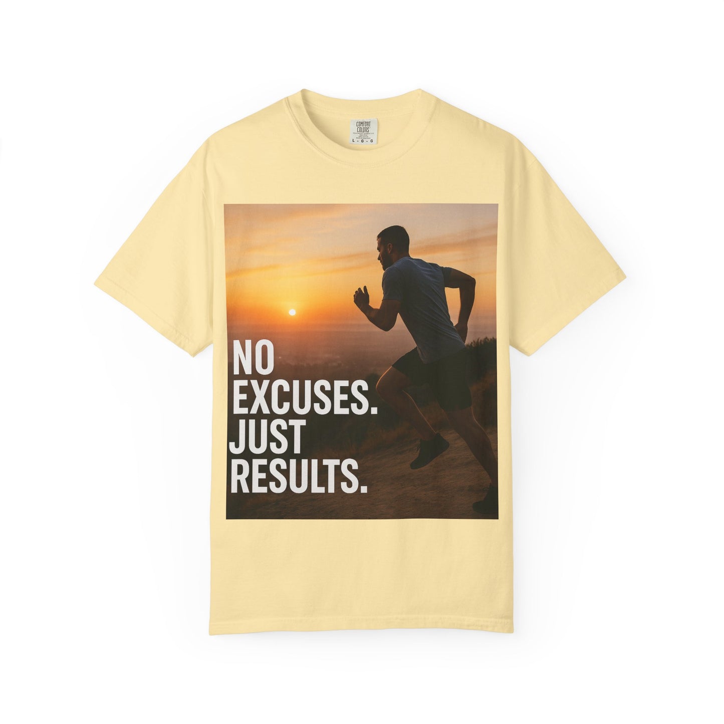 Motivational Running T-Shirt, Unisex Fitness Tee, No Excuses Just Results Shirt, Workout Apparel, Inspirational Sports Clothing