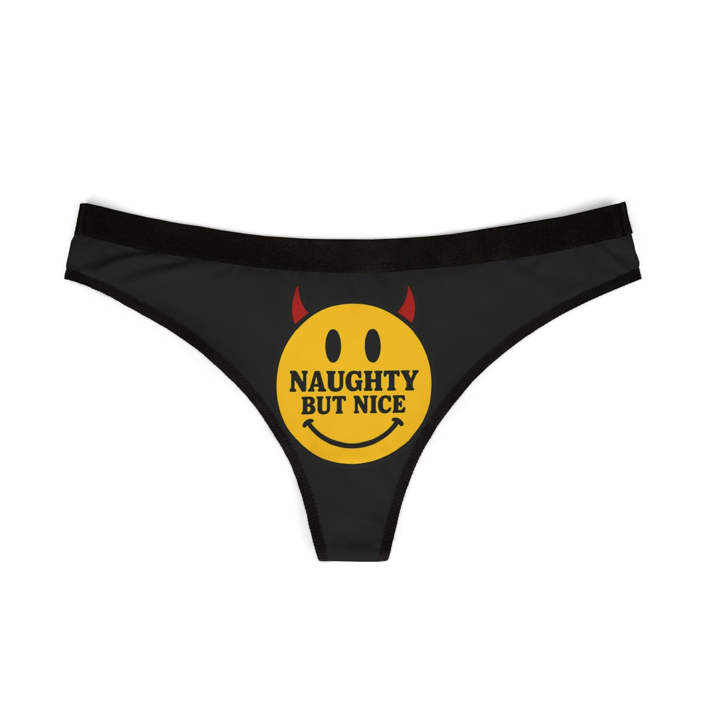 Naughty But Nice Women's Thongs, Cute Lingerie, Playful Undergarments, Fun Gift for Her, Cheeky Intimates