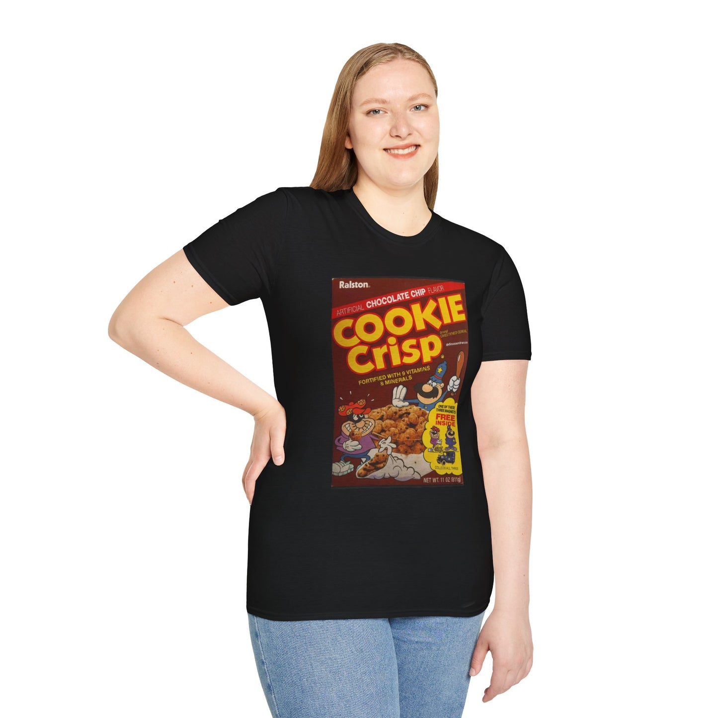 Retro Cookie Crisp Unisex Softstyle T-Shirt, Vintage Cereal Shirt, Foodie Gift, Cute Casual Wear, Breakfast Lover Tee