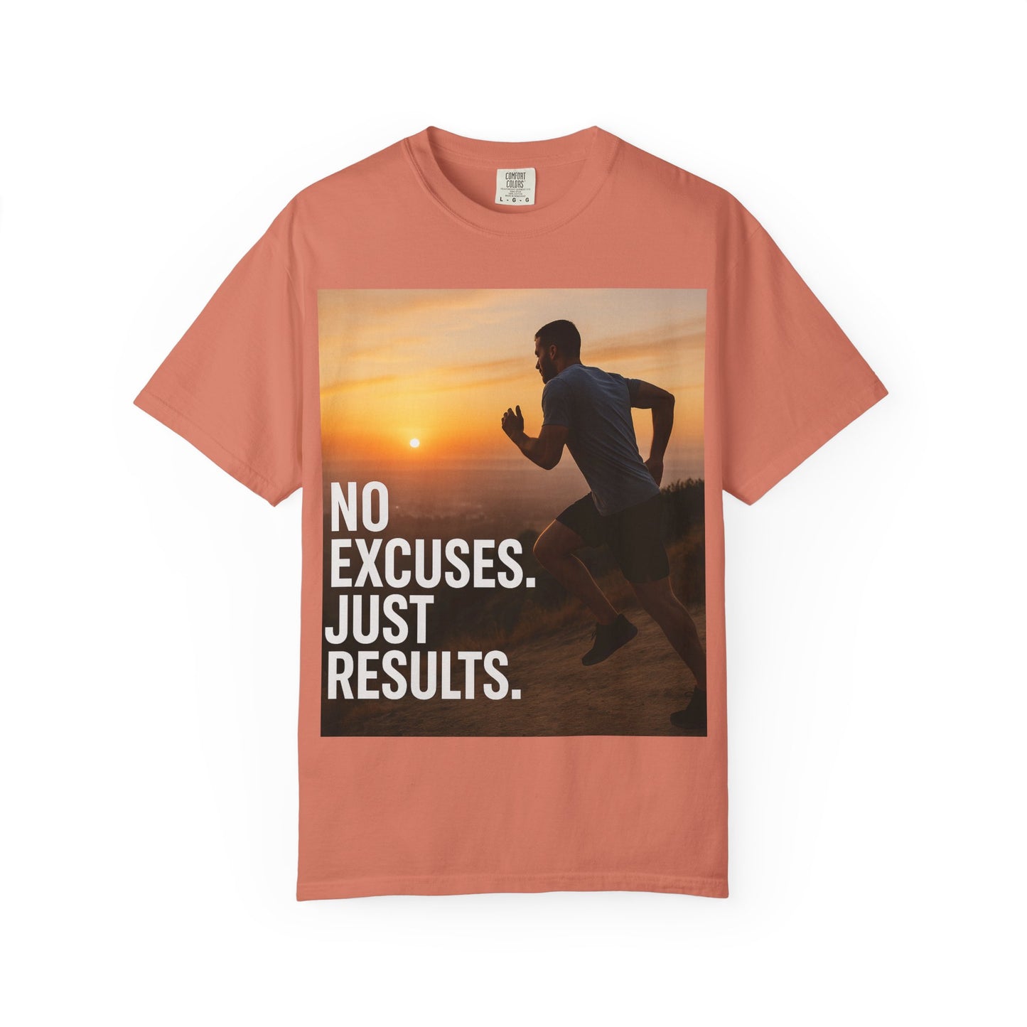 Motivational Running T-Shirt, Unisex Fitness Tee, No Excuses Just Results Shirt, Workout Apparel, Inspirational Sports Clothing
