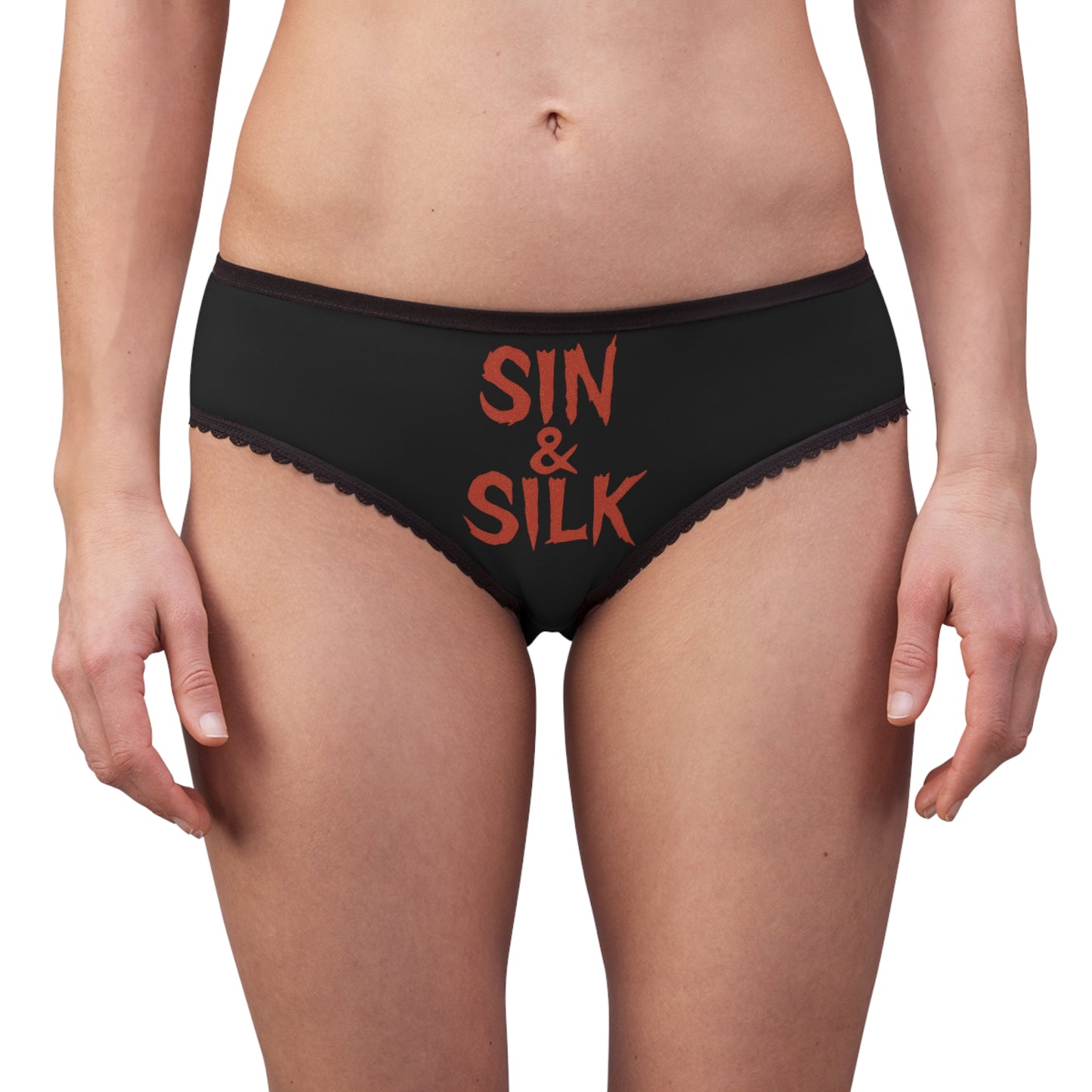 Women's Briefs with Sin & Silk Design - Comfortable Underwear for Every Day, Cute Lingerie for Gifts, Fun Holiday Apparel, Cheeky Intimates