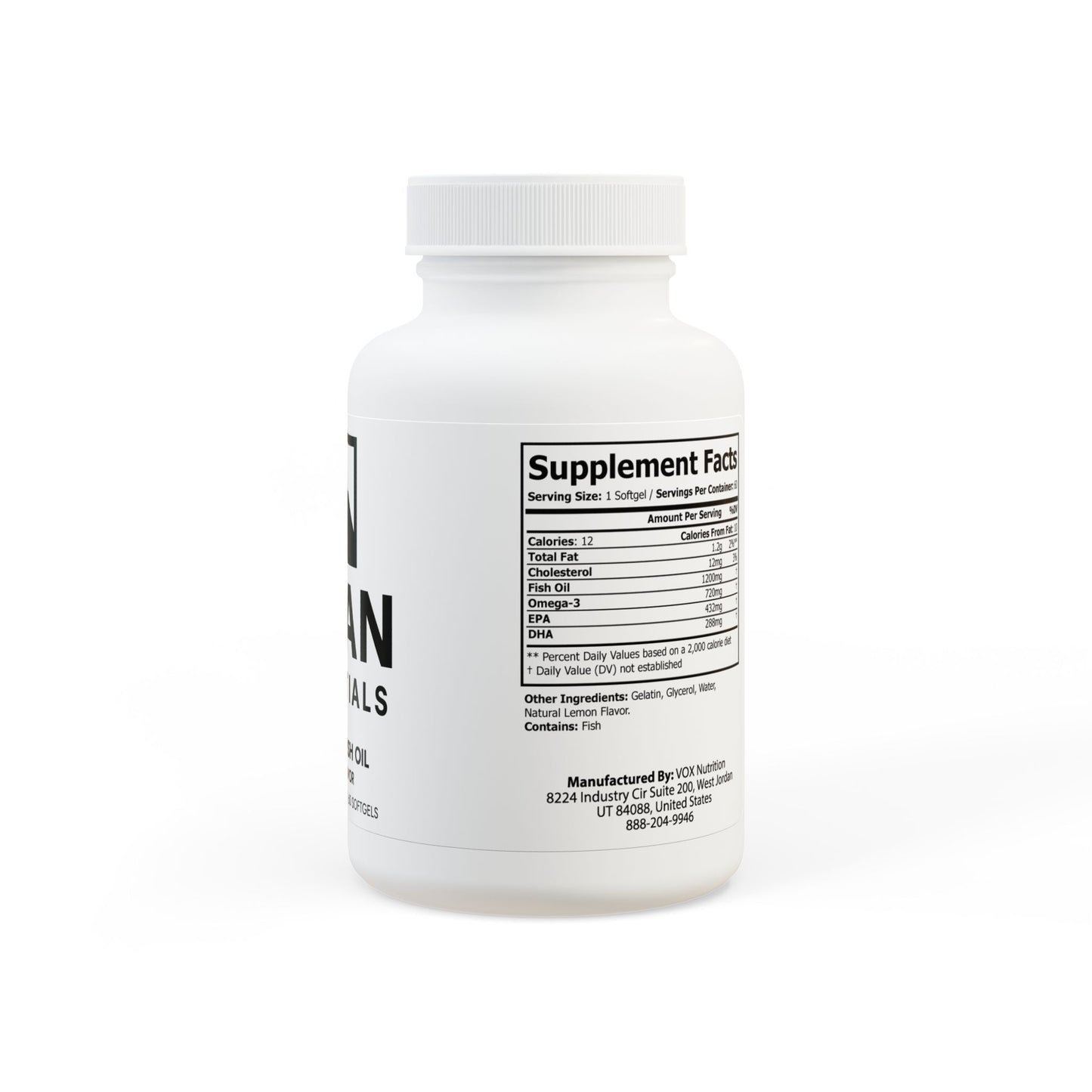 Omega 3 Fish Oil Supplement (60 Softgels) Titan Essentials