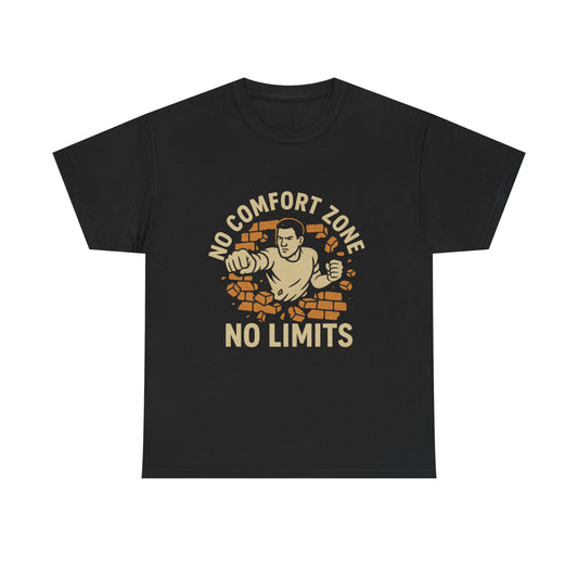 No Comfort Zone Unisex Heavy Cotton Tee, Motivational T-Shirt, Gym Apparel, Fitness Gift, Casual Wear, Self-Improvement Clothing
