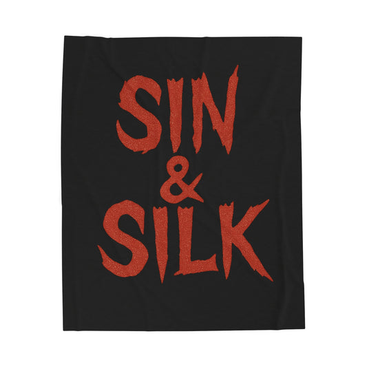 Sin & Silk Velveteen Plush Blanket - Cozy Throw, Perfect Gift for Halloween, Goth Decor, Home Comfort, Unique Bedding