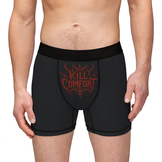 Comfortable Men's Boxers with 'Kill Comfort' Design, Unique AOP Underwear, Perfect Gift for Holidays, Everyday Wear, Stylish Boxer Briefs
