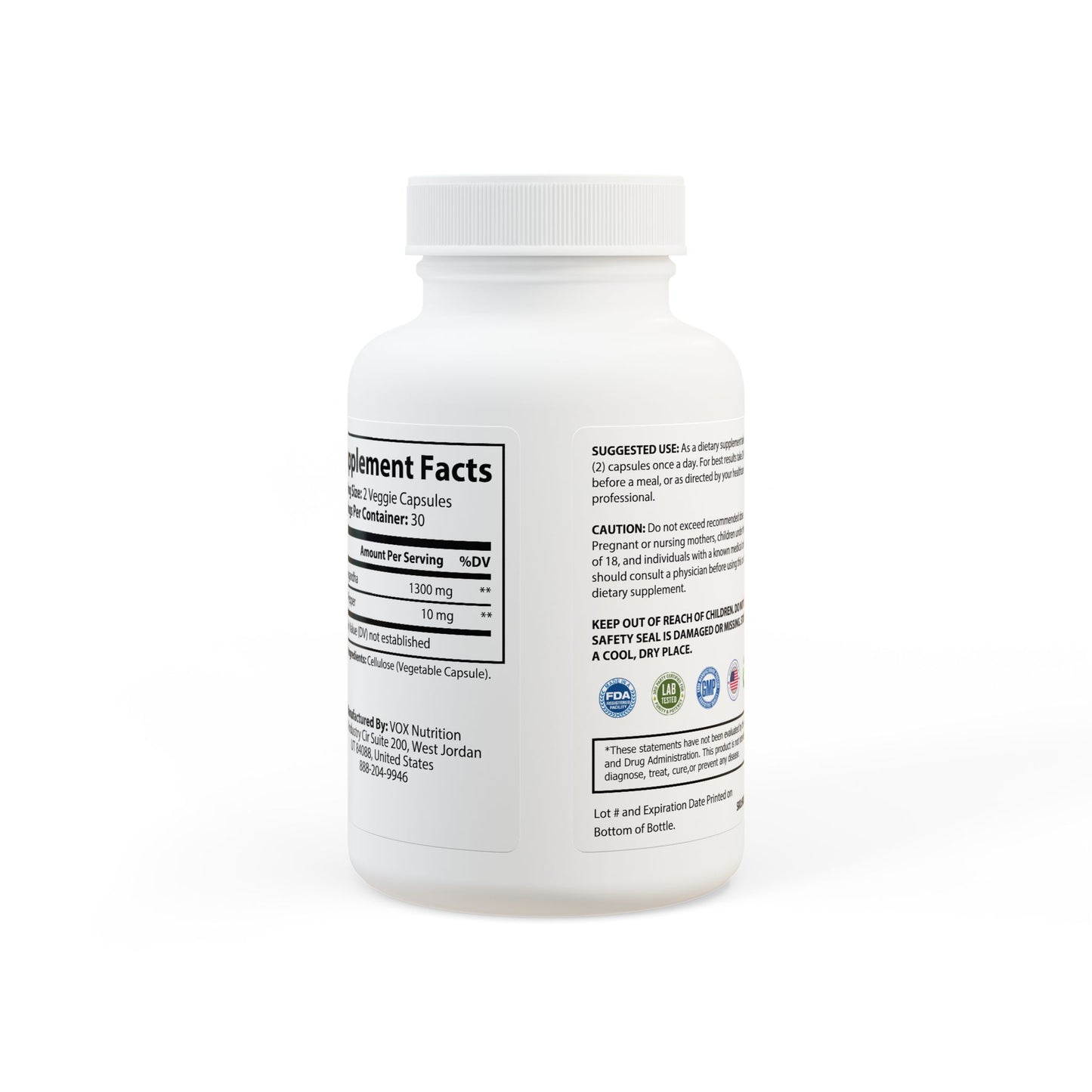 Ashwagandha and Black Pepper Supplement (60 capsules) Titan Essentials