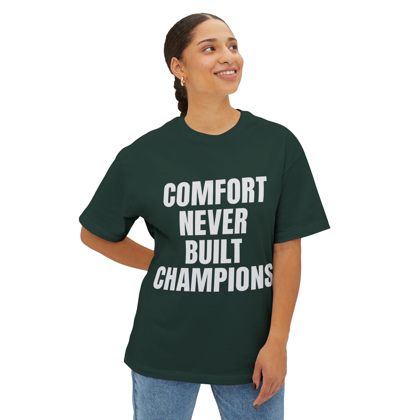 Comfort Never Built Champions – Casual Wear, Athleisure, Gift for Fitness Lovers, Motivational Shirt