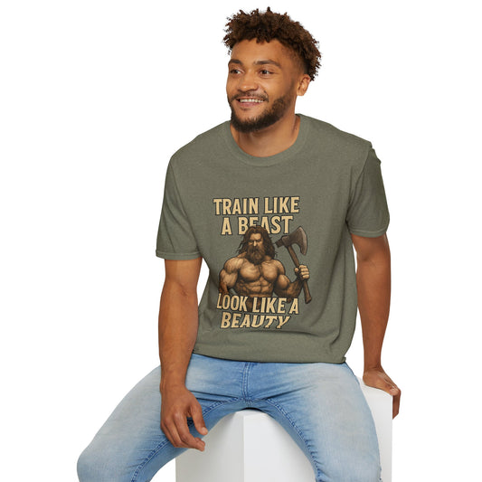 Train Like a Beast Unisex T-Shirt | Fitness Motivation Tee, Gym Shirt, Gift for Workout Enthusiasts, Bodybuilding Apparel, Activewear