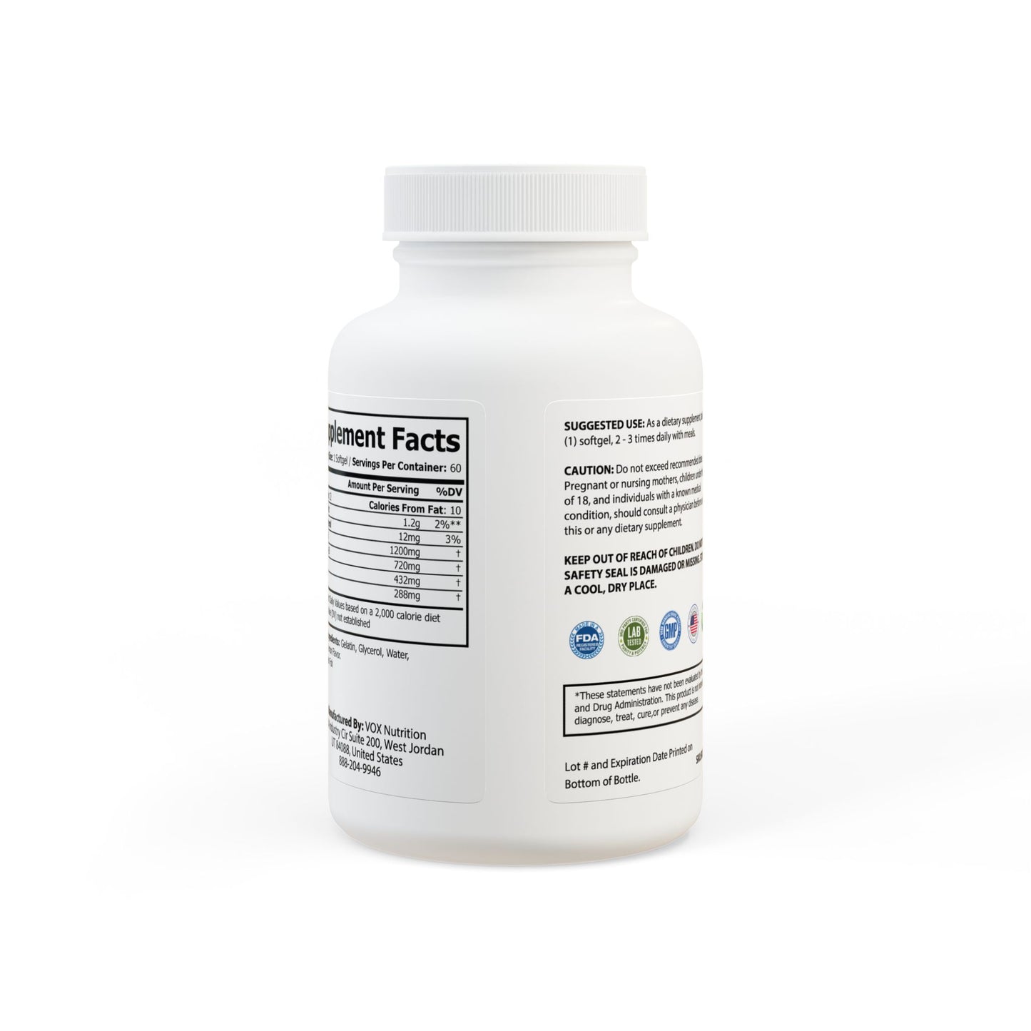 Omega 3 Fish Oil Supplement (60 Softgels) Titan Essentials