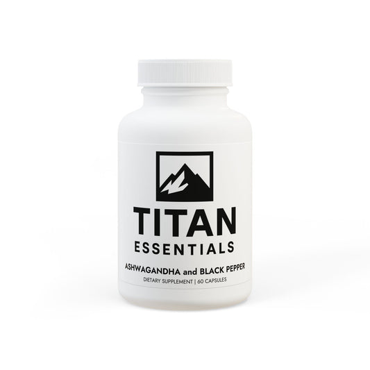 Ashwagandha and Black Pepper Supplement (60 capsules) Titan Essentials