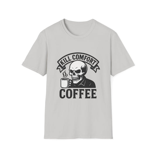 Skeleton Coffee Unisex T-Shirt | Funny Gift, Casual Wear, Dark Humor, Coffee Lover, Graphic Tee