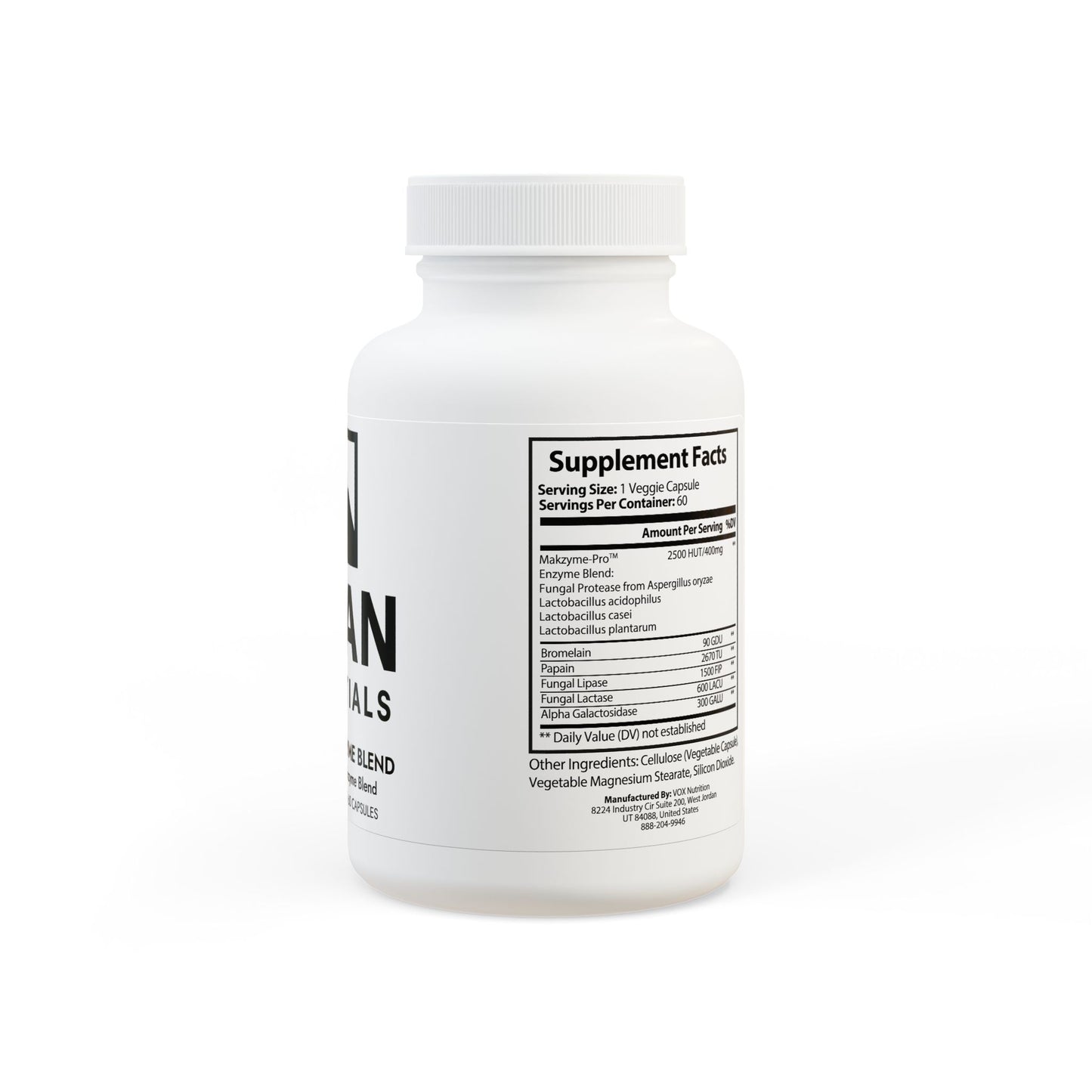 Digestive Enzyme Blend Supplement (60 Capsules) Titan Essentials