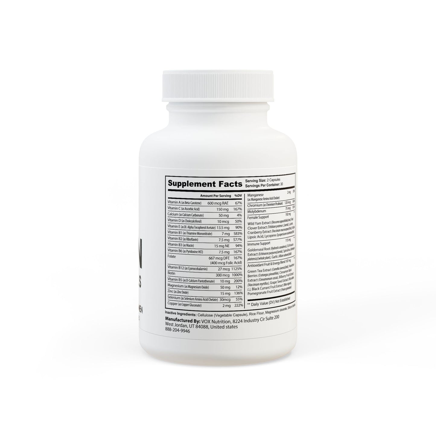 Multivitamin for Women Supplement (60 Capsules) Titan Essentials