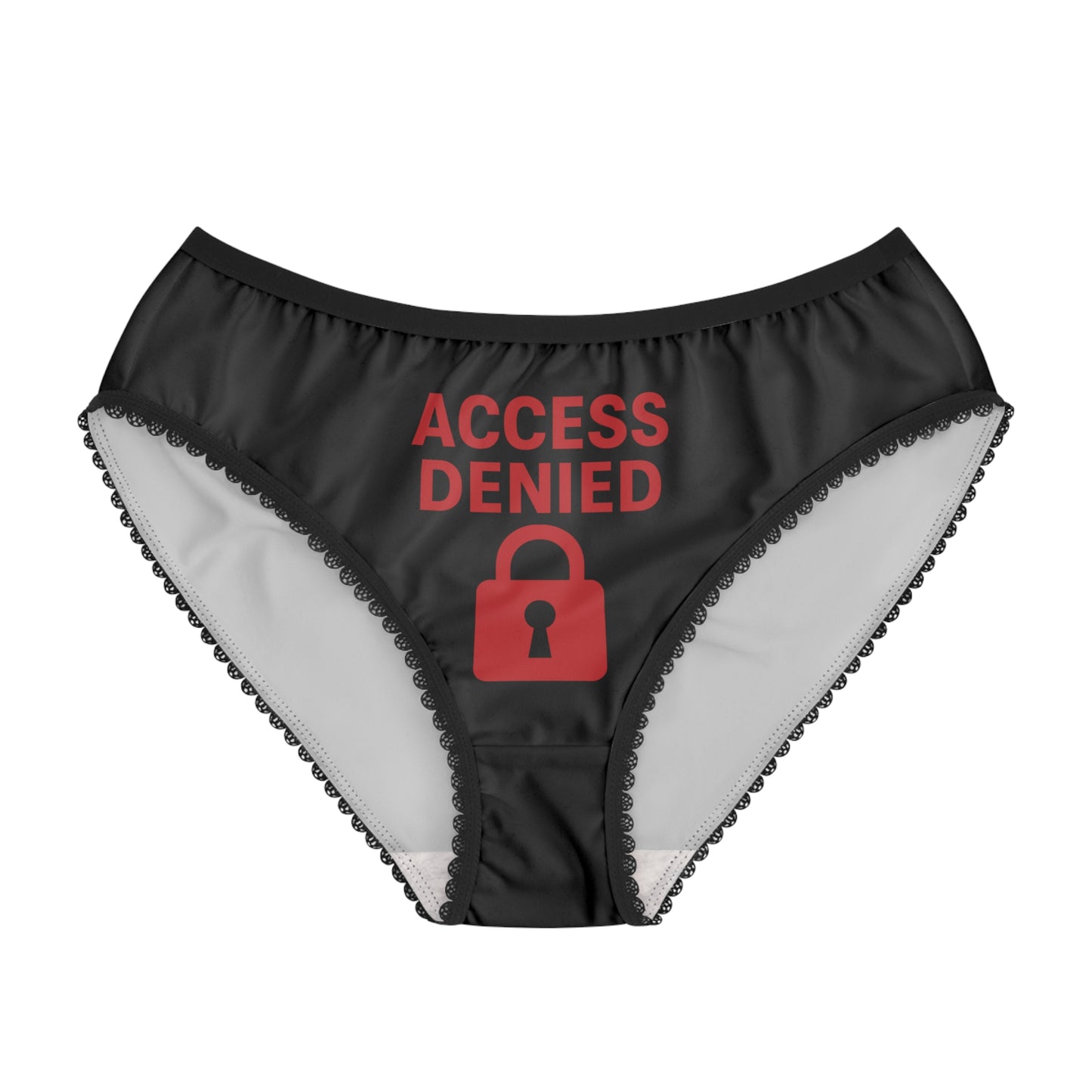 Playful Women's Briefs - Access Denied, Fun Lingerie, Gift for Her, Sassy Underwear, Cheeky Intimates, Unique Present