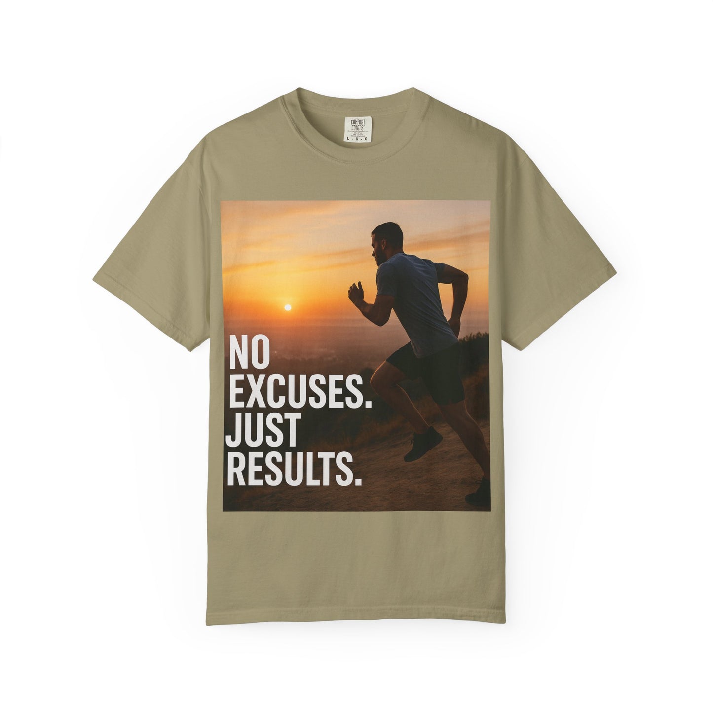 Motivational Running T-Shirt, Unisex Fitness Tee, No Excuses Just Results Shirt, Workout Apparel, Inspirational Sports Clothing