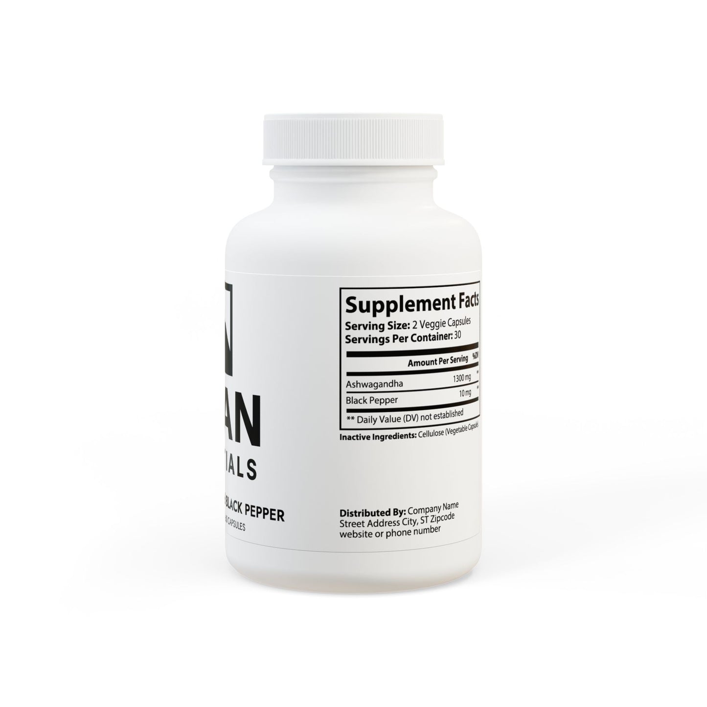 Ashwagandha and Black Pepper Supplement (60 capsules) Titan Essentials