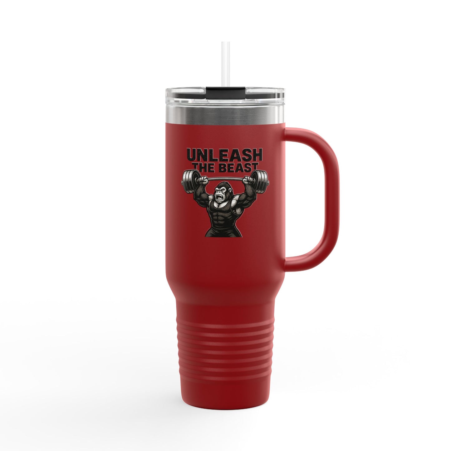 Insulated Travel Mug, 40oz - Unleash the Beast Design for Fitness Enthusiasts, Gym Goers, Gift for Him, Workout Companion