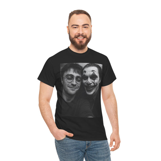 Unisex Heavy Cotton Tee with Iconic Duo Design | Perfect for Movie Lovers, Gifts for Friends, Casual Wear, Halloween, Nostalgia