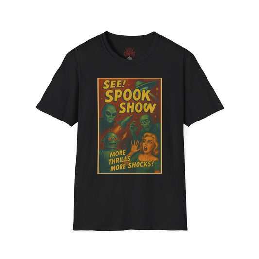 Spook Show T-Shirt, Vintage Monster Tee, Unisex Halloween Shirt, Retro Graphic Tee, Fun Horror Apparel, Unique Costume Top
