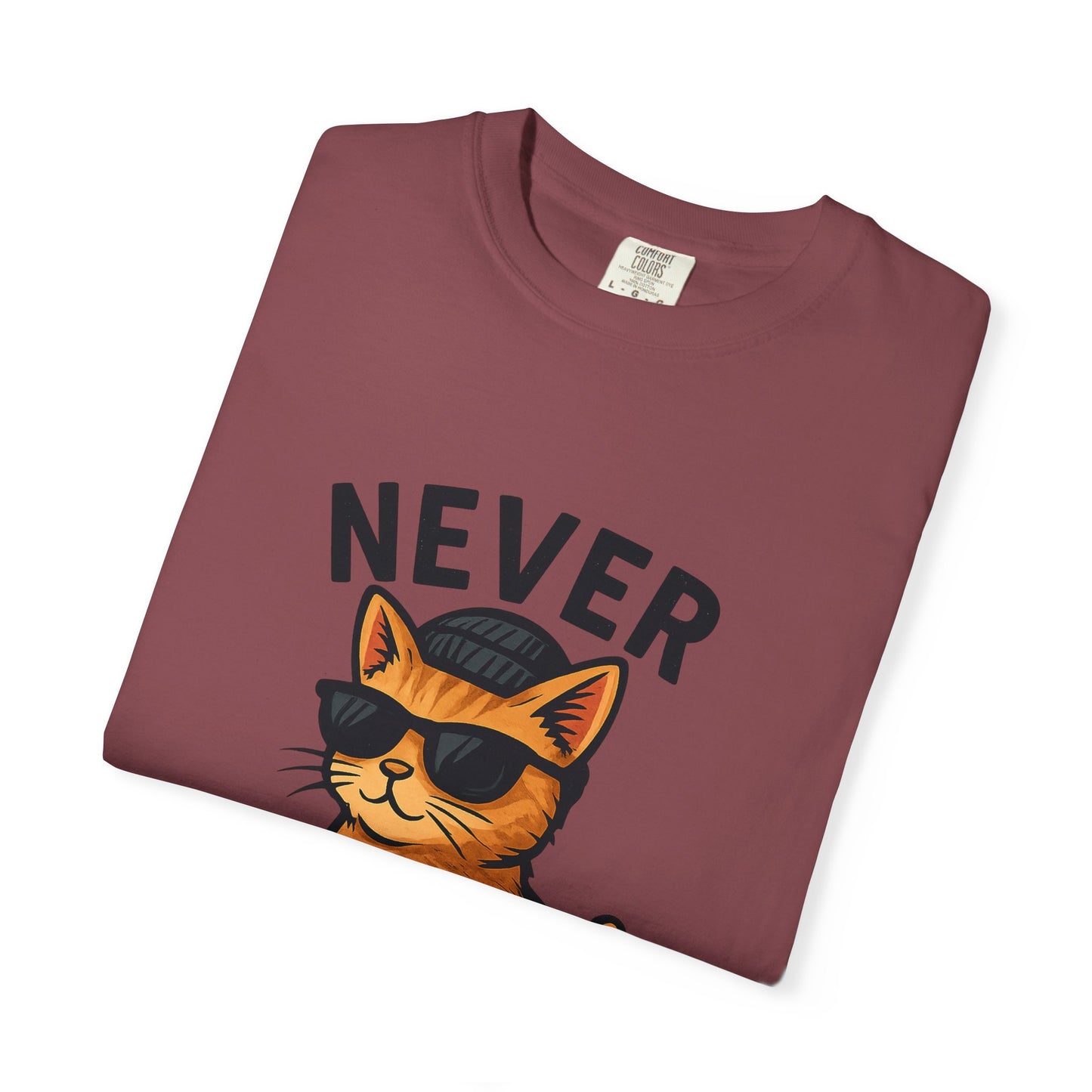 Cool Cat Never Sorry T-shirt, Funny Graphic Tee, Cat Lover Gift, Unisex Apparel, Relaxed Fit Shirt, Casual Wear