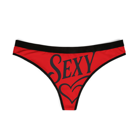 Sexy Women's Thongs, Bold Lingerie, Red AOP Underwear, Flirty Gift for Her, Valentine's Day, Anniversary, Everyday Wear