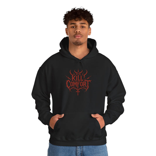 Unisex Heavy Blend Hooded Sweatshirt - 'Kill Comfort' Graphic, Cozy Streetwear, Gift for Friends, Autumn Fashion, Perfect for [...]