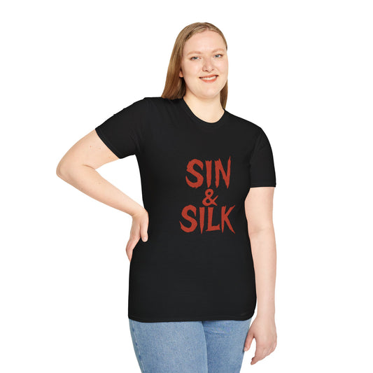Sin & Silk Unisex Softstyle T-Shirt | Casual Graphic Tee, Trendy Urban Wear, Gift for Him/Her, Comfortable Everyday Shirt, Statement Apparel