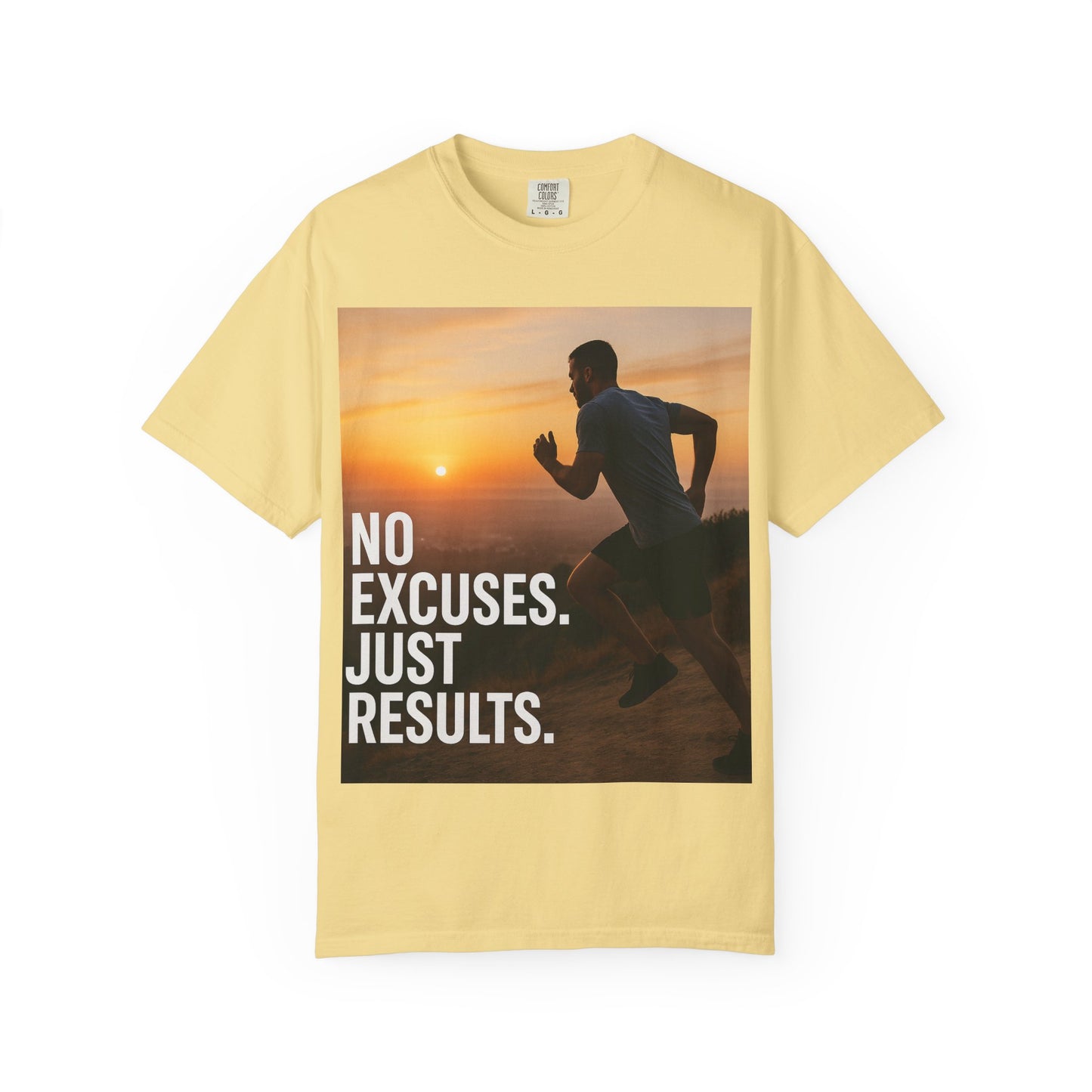 Motivational Running T-Shirt, Unisex Fitness Tee, No Excuses Just Results Shirt, Workout Apparel, Inspirational Sports Clothing