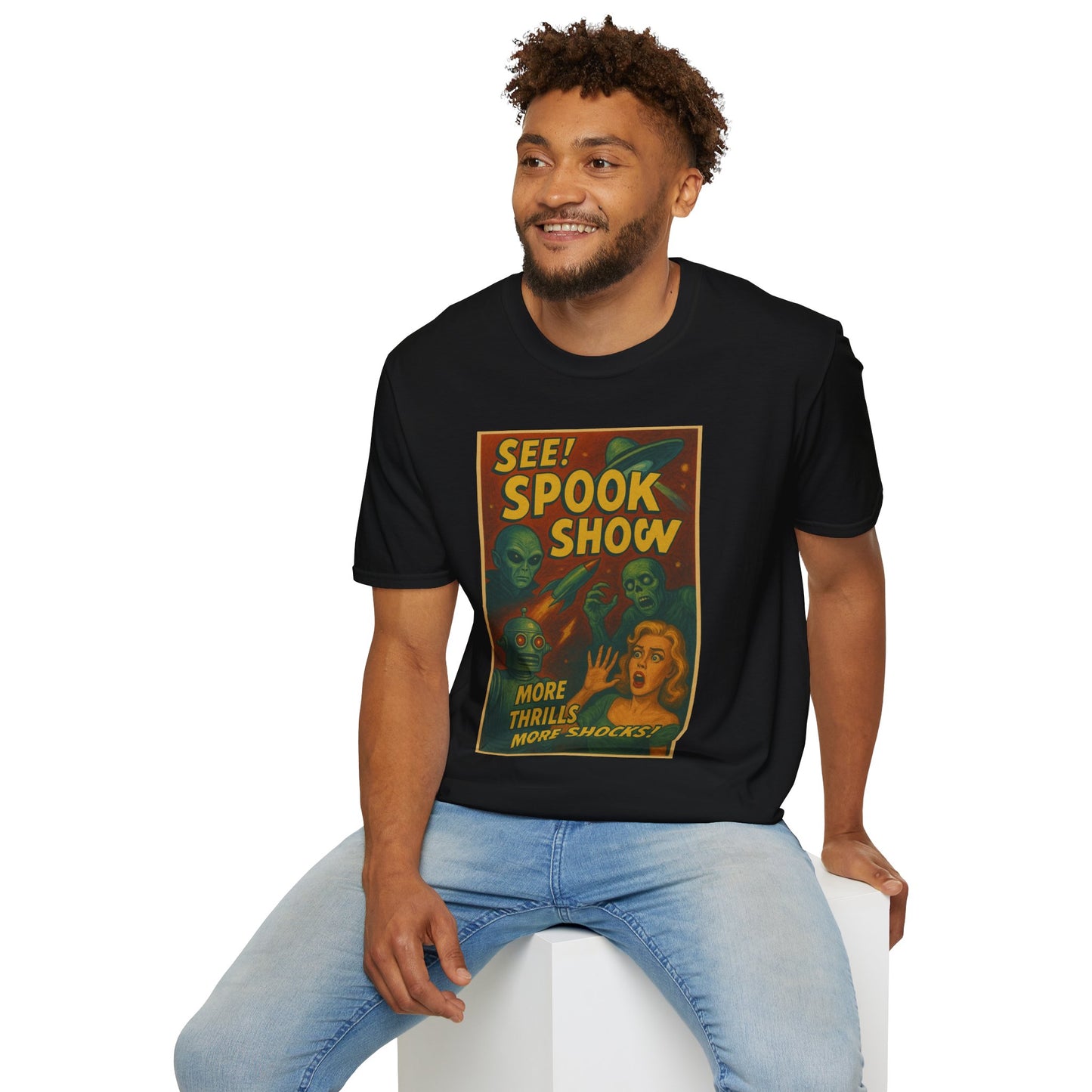 Spook Show T-Shirt, Vintage Monster Tee, Unisex Halloween Shirt, Retro Graphic Tee, Fun Horror Apparel, Unique Costume Top