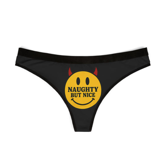 Naughty But Nice Women's Thongs, Cute Lingerie, Playful Undergarments, Fun Gift for Her, Cheeky Intimates