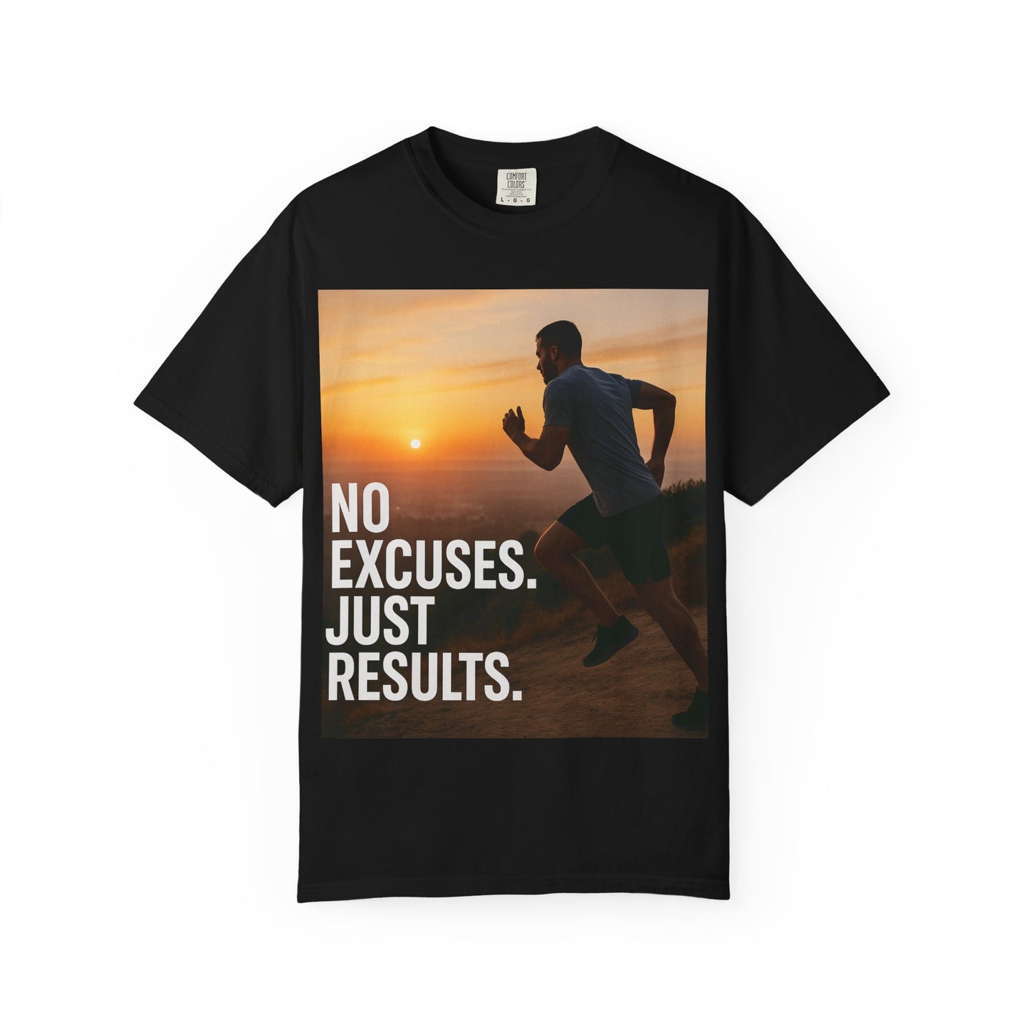 Motivational Running T-Shirt, Unisex Fitness Tee, No Excuses Just Results Shirt, Workout Apparel, Inspirational Sports Clothing