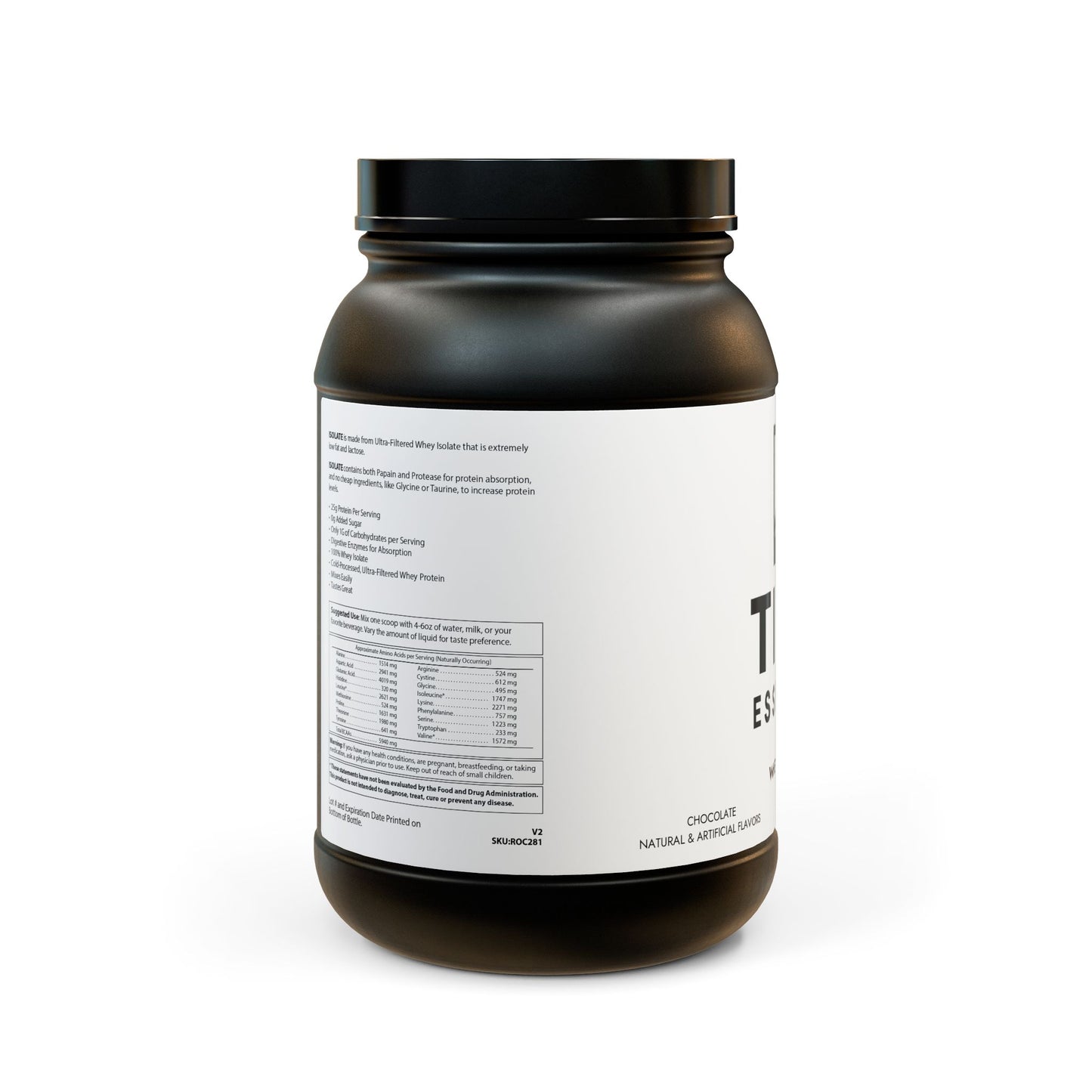 Whey Isolate Protein Supplement (907g, 2lb) Titan Essentials